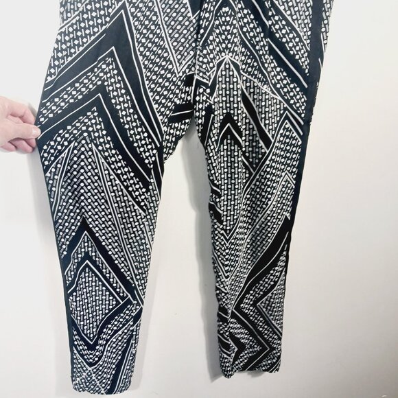 Calvin Klein, Small, Light Weight, Black/White Print Pull-On Pants, Side Stripe - Picture 8 of 16